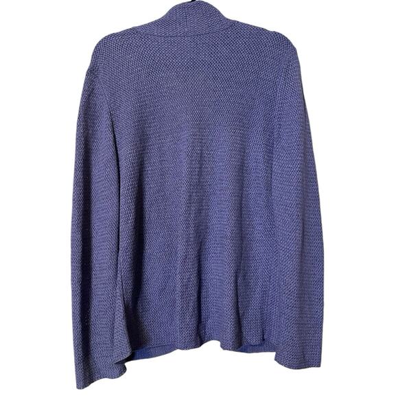 Eileen Fisher Sweater Cardigan Womens Open Front Purple Silk Knit XL - Picture 3 of 5